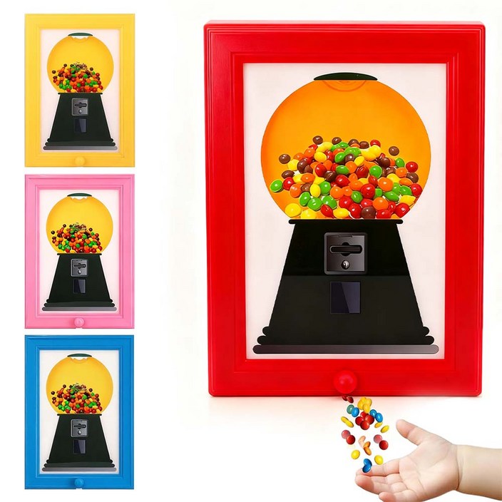 루베이 다기능 액자형 캔디 디스펜서 원터치 배출 설계 정량 발송 간식 거실책장사무실, 1개