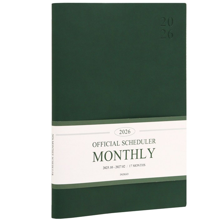 인디고 2026 오피셜 빅 먼슬리 스케줄러  A4 날짜형 월간 플래너 업무용 다이어리