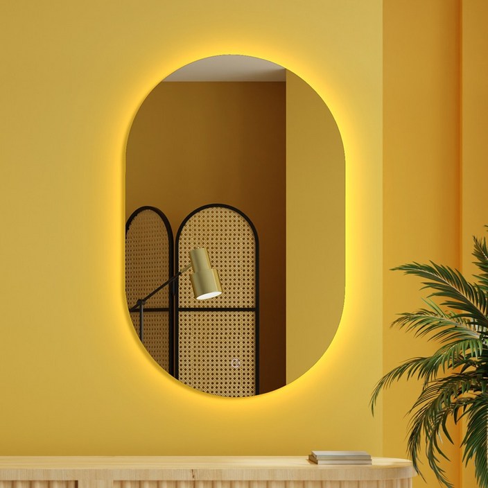 타원형 직타원 간접조명 LED 거울 화장실거울 벽거울