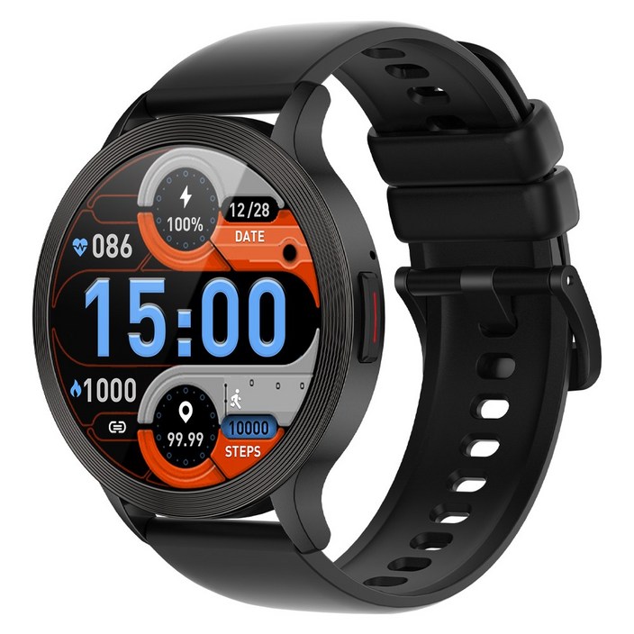 WAPIK 블루투스 손목시계 한글판 S5 통화가능 스마트워치 1.39인치 IP68방수, 블랙, 3.5cm, GPS + 블루투스