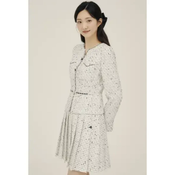 JJ지고트브레이드 트위드 재킷 원피스 GP3A0OP121
