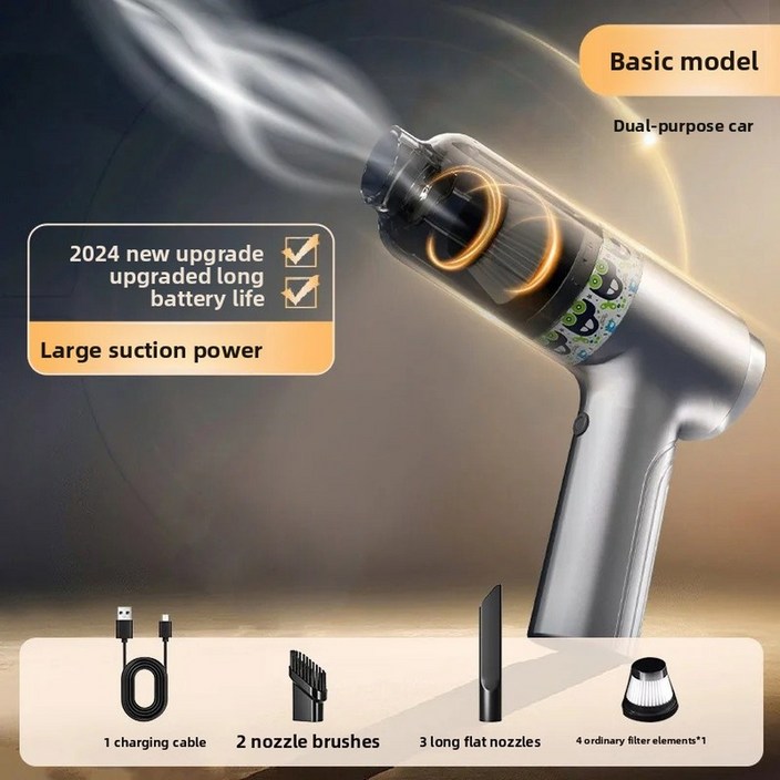 휴대용 무선 자동차 진공 청소기 소형 고출력 자동차 인테리어 용 강력한 흡입 가정용 이중 목적 차량 액세서리