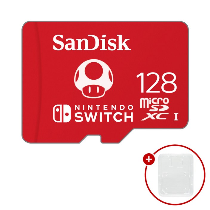 샌디스크 닌텐도 스위치용 마이크로SD 메모리카드 SDSQXAO + SD카드 케이스