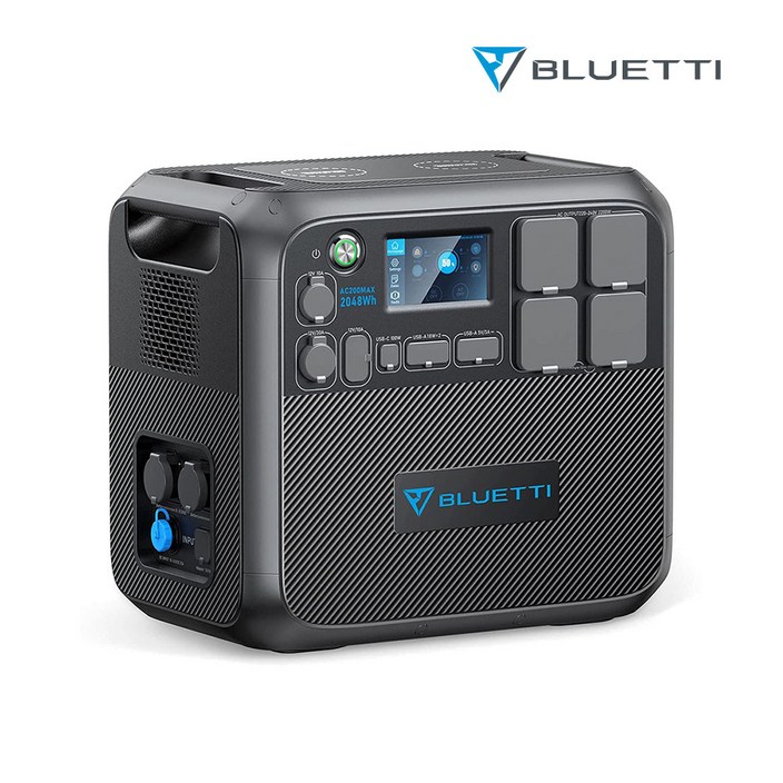 BLUETTI 블루에티 AC200MAX 2200W 2048Wh파워뱅크 초대용량 확장형 보조 배터리 캠핑용 앱 컨트롤 모니터 가능, AC200MAX, 단일색상