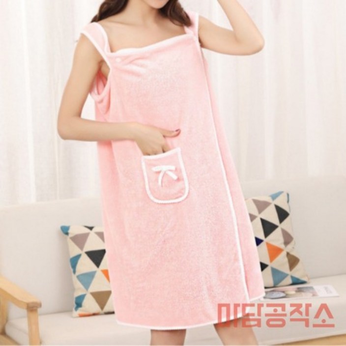 호텔로브 똑딱이 극세사 겨울샤워가운 여성샤워가운 호텔샤워가운 샤워로브 여름가운