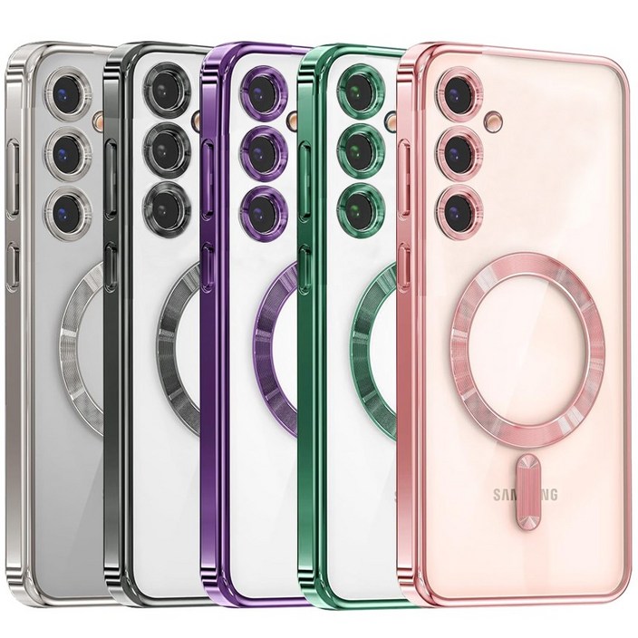 STONESTEEL 갤럭시 S23 울트라 플러스 FE 맥세이프 지원 카메라 풀커버 보호 컬러 투명 케이스