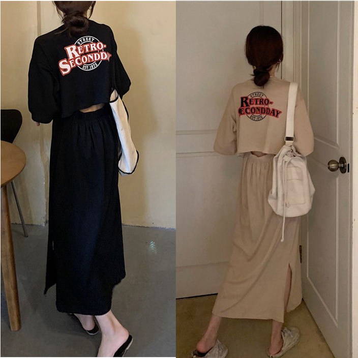 프리티글라라 반 라운드넥 뒷트임 미디 원피스  sop17