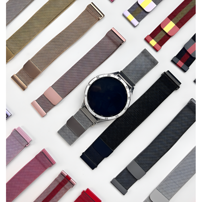 아이티스타일 갤럭시워치 전기종 호환 밀레니즈 스트랩  하드케이스  강화유리 세트