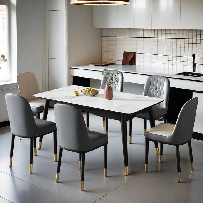 11 북유럽 더블컬러 가죽 식탁의자 커피숍 2인용 의자