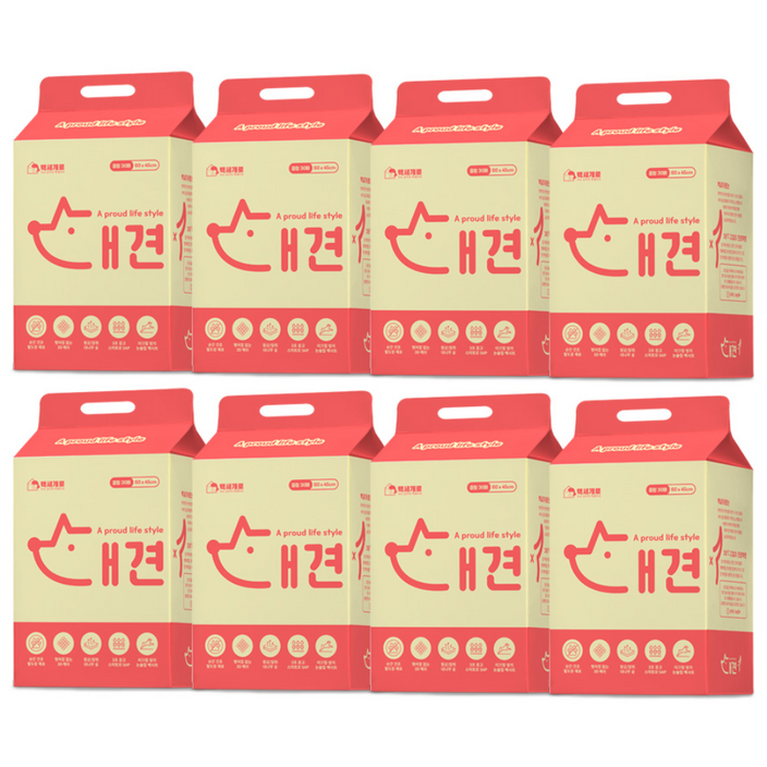 백세개로 대견패드 배변패드 중형 240매, 8팩, 30개입