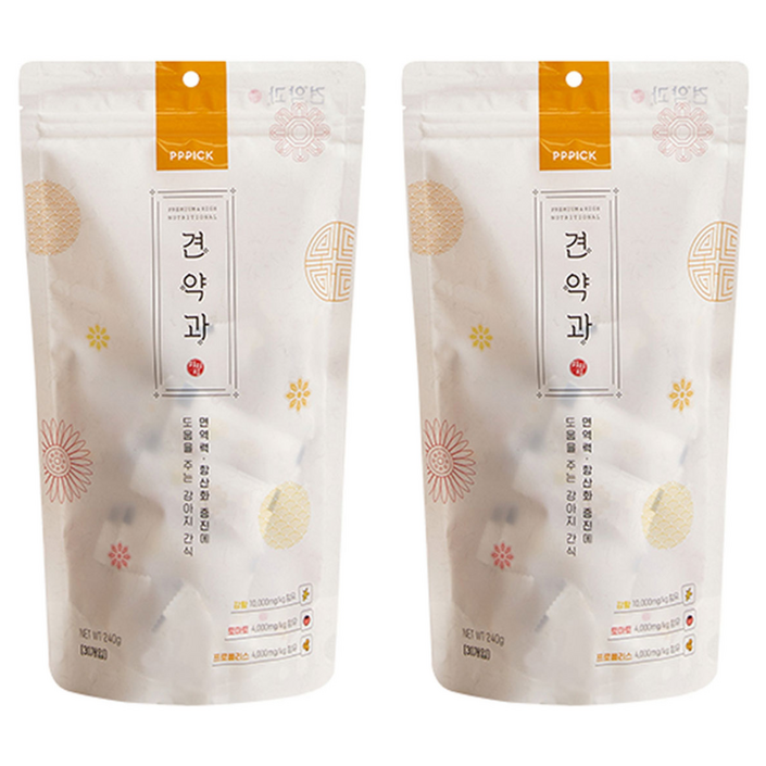 피피픽 강아지 견약과 면역력 영양 간식, 강황, 240g, 2개