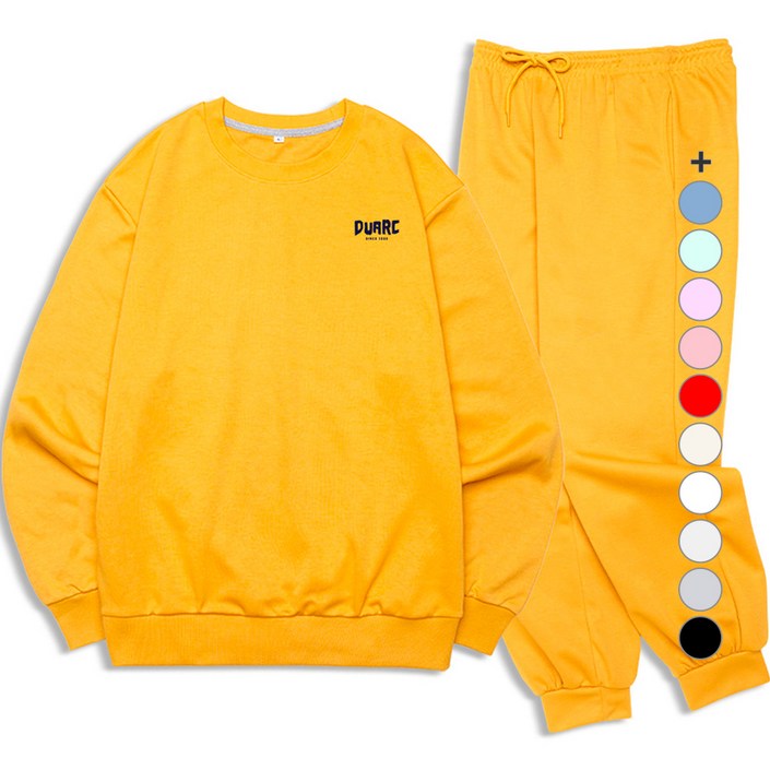 남성용 듀아크1995 스몰로고 멀티웨어 스웻셔츠 조거팬츠 셋업