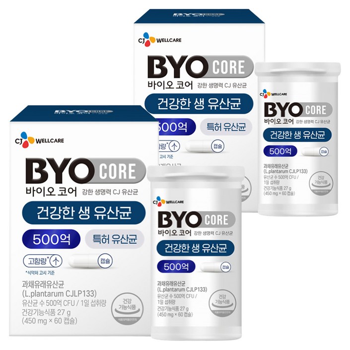 CJ 바이오코어 건강한 생유산균 500억, 60정, 2개