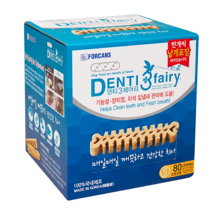 포켄스덴티페어리 포켄스 반려 동물 디스펜서 덴탈 껌 S 584g, S80개입, 584g, 1개