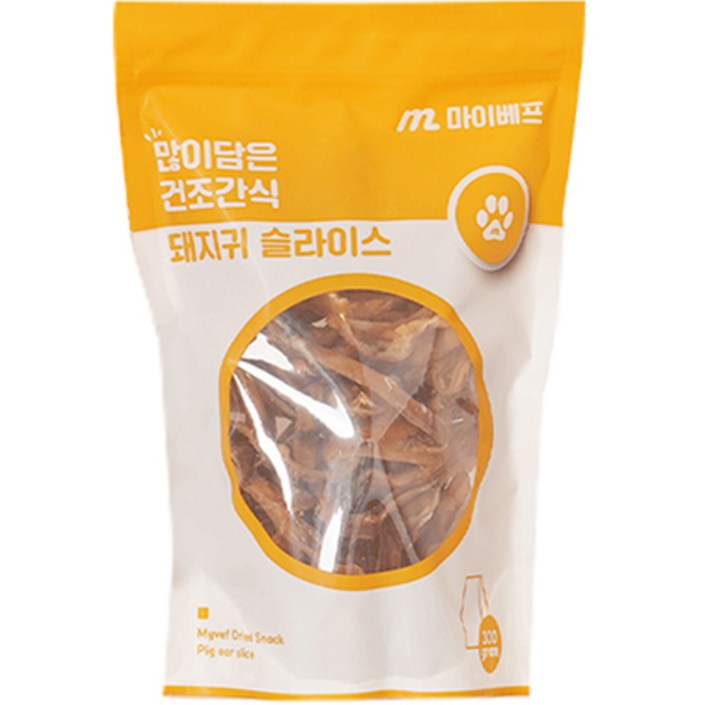 마이베프 강아지 많이 담은 건조간식, 돼지귀슬라이스, 300g, 1개 마이베프 강아지 많이 담은 건조간식, 돼지귀슬라이스, 300g, 1개