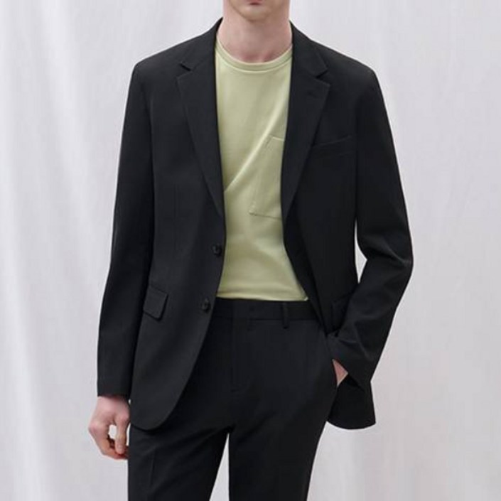 맨잇슈트 남성용 베이직 솔리드 춘하 스트레치 정장 재킷
