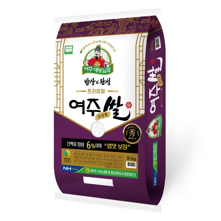 여주시 농협 대왕님표 프리미엄 여주 쌀 진상미, 상등급, 10kg, 1개 여주시 농협 대왕님표 프리미엄 여주 쌀 진상미, 상등급, 10kg, 1개