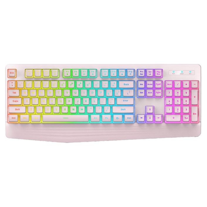 몬스타 유선 멤브레인 저소음 키보드, 제조사축, X104 PUDDING, 베이비핑크