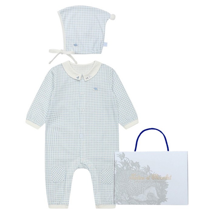 타티네쇼콜라 유아용 BL엘체크 우주복  요정 모자 세트