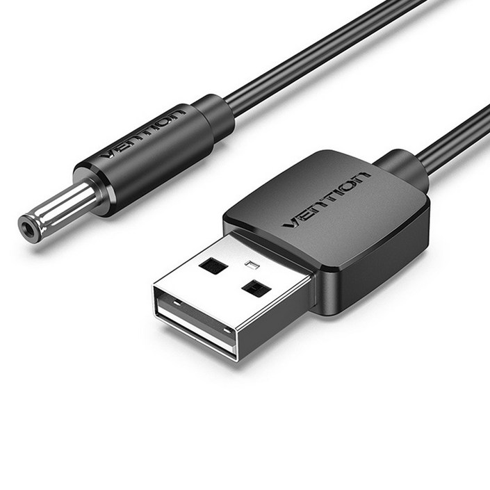 벤션 A타입DC 3.5mm 다용도 USB 충전케이블, 0.5m, 블랙, 1개