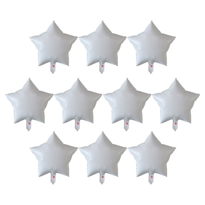 코히모 별모양 은박 파티 풍선 45cm 5W0398, 10개, 화이트 코히모 별모양 은박 파티 풍선 45cm 5W0398, 10개, 화이트