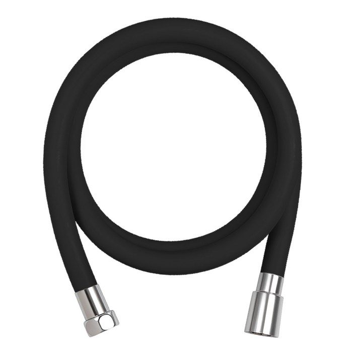 해피달링 리플랜 꼬임 물때 방지 PVC 샤워호스, 2m, 블랙