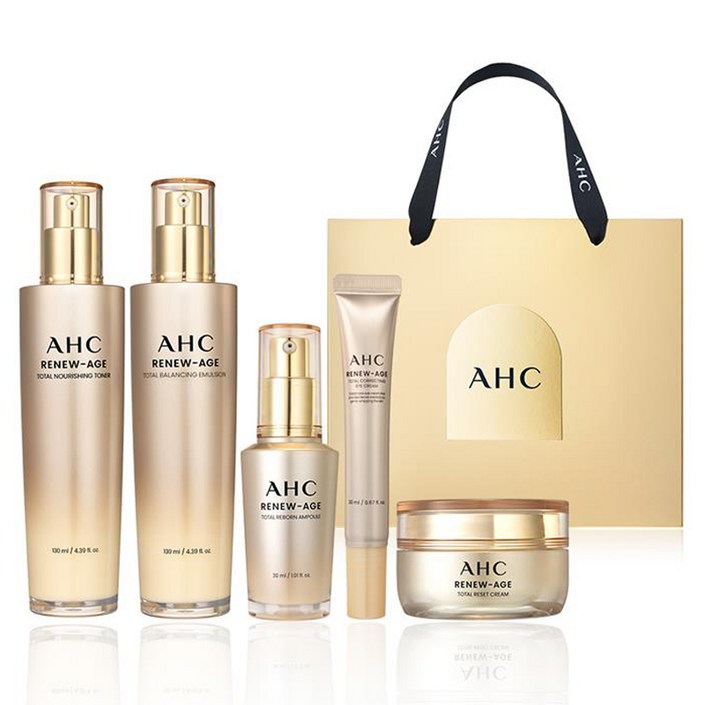 AHC 리뉴에이지 토탈 4종 + 아이크림 20ml 기프트 세트