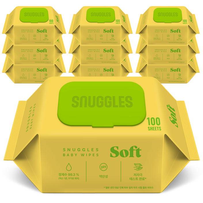 스너글스 소프트 유아용 저자극 아기물티슈 캡형