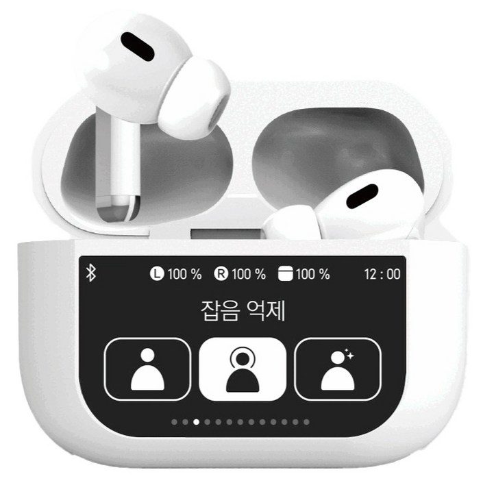 아이리버 ANC 노이즈캔슬링 LCD 터치 스크린 커널형 무선이어폰, IBP1, 화이트