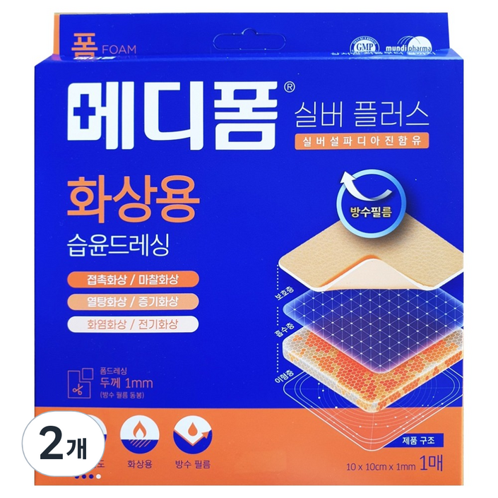 메디폼 실버플러스 밴드, 1개입, 2개