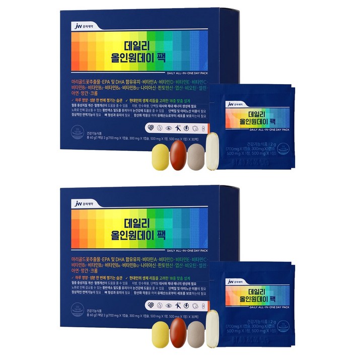 JW중외제약 데일리 올인원데이 팩, 30회분, 2개