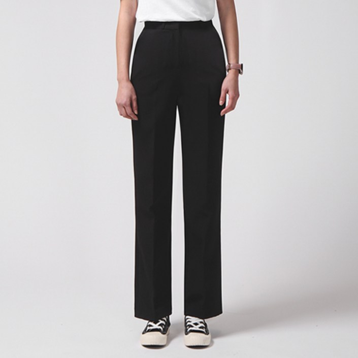 레몬소울 여성용 롱숏 기장 밴딩 스판 링클프리 일자 슬랙스 6791