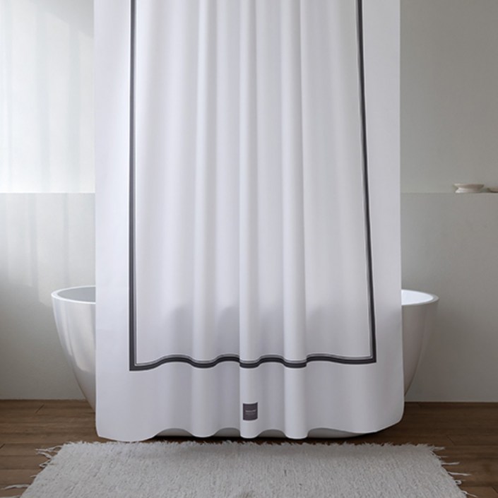 원세븐나인 모던부티크 프레임 패브릭 샤워커튼, 혼합색상, 1개