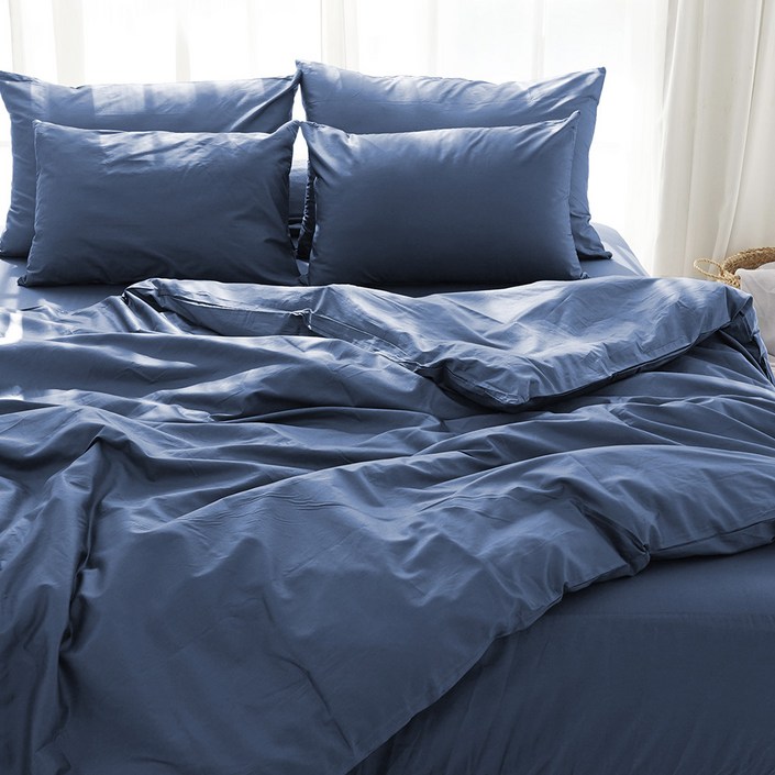 스코홈 럭시 순면 40수 틔윌 호텔식 이불커버, 럭시네이비