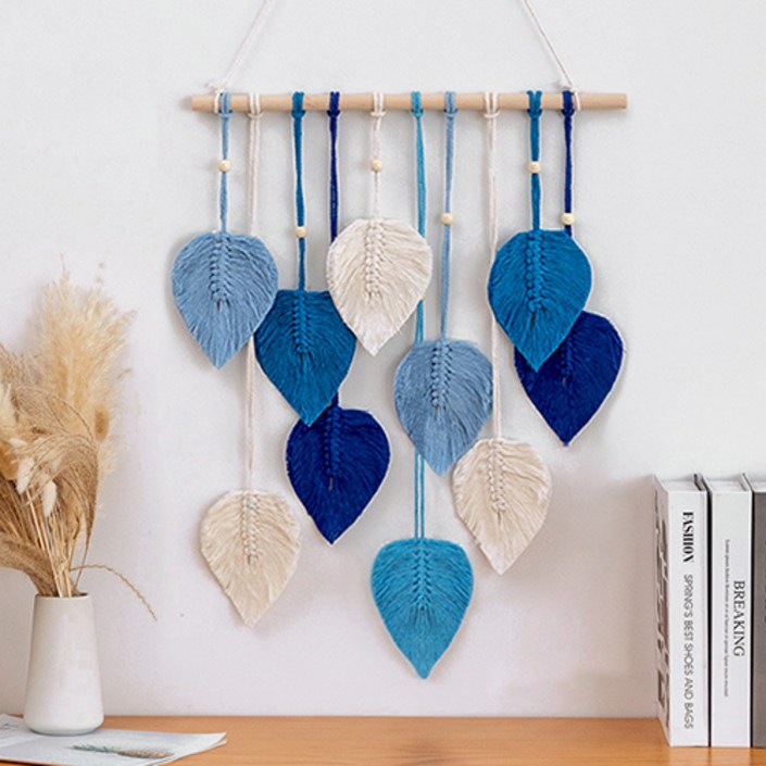 홈플로우 보헤미안 마크라메 나뭇잎 벽장식 태피스트리