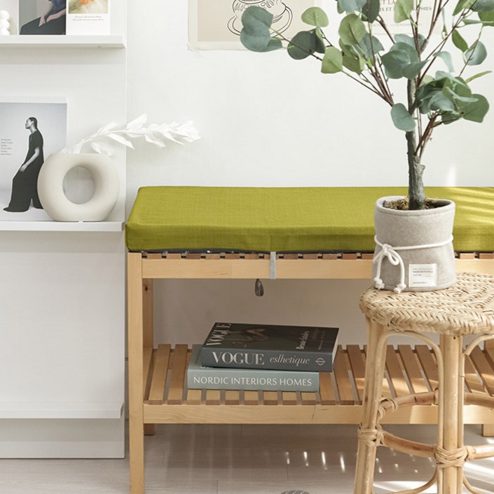 위븐 엣지 긴의자 벤치의자 방석