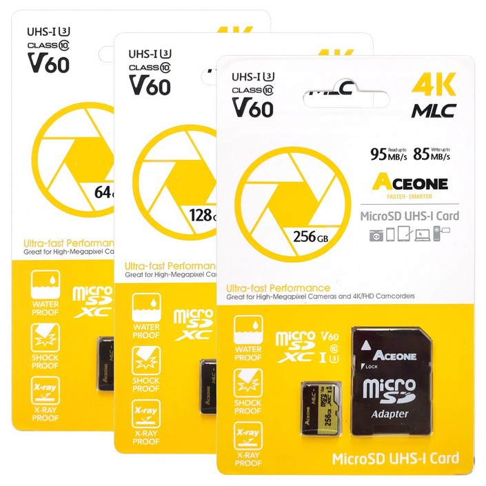 에이스원 PRO 마이크로 SD 메모리카드 MLC 액션캠 캠코더 4K, 128G 에이스원 PRO 마이크로 SD 메모리카드 MLC 액션캠 캠코더 4K, 128G