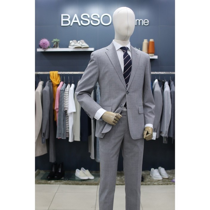 바쏘 수트 BY1JF65LG 라이트 그레이 울스판 포멀핏 봄여름 정장