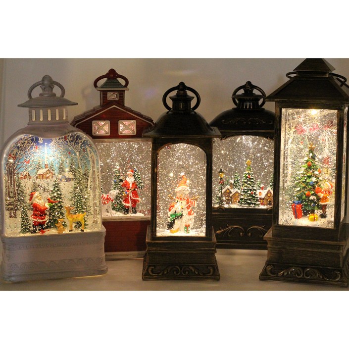 크리스마스 원형사각LED오르골워터볼무드등랜턴선물 전화부스 선물상자 티비tv, 2113 직사각 소 눈사람