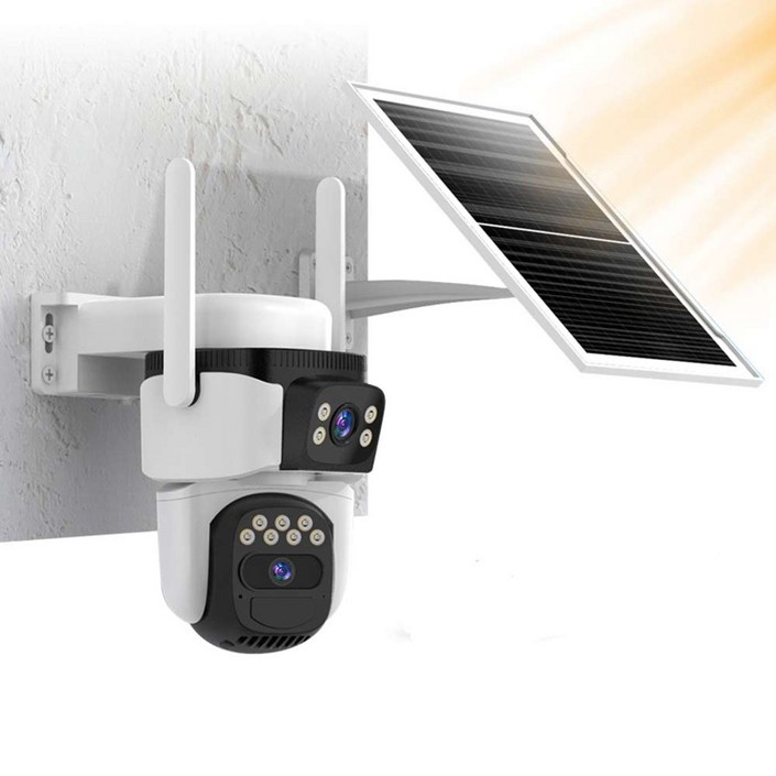 VSTARCAM 태양광패널포함 듀얼렌즈 실외용 가정용 홈CCTV 무선IP카메라 배터리충전식 무료클라우드, 1개