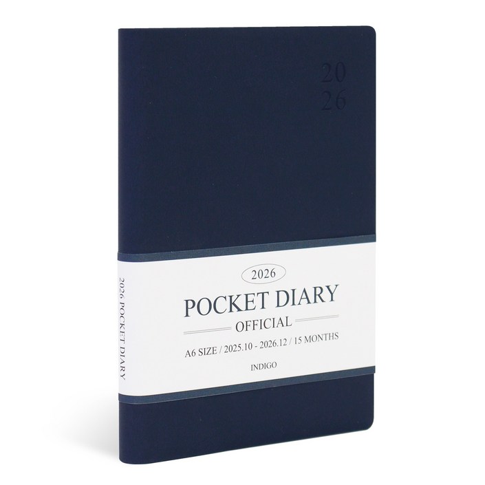 2026 오피셜 A6 포켓 다이어리 날짜형 미니 월간 수첩