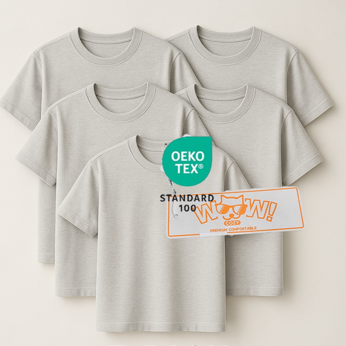 와우코지 5장 면티 30수 무지 라운드 오코텍스 빅사이즈 반팔 티셔츠 남녀공용