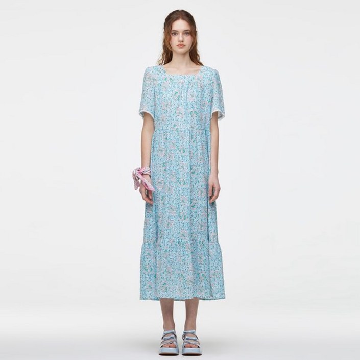 국내백화점 써스데이아일랜드 원피스 스퀘어넥 T254MOP254W 롱원피스 하객룩