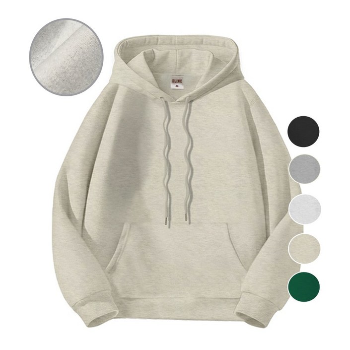 이라인 국산 기모 후드티 베이직룩 남녀공용 특양면 무지