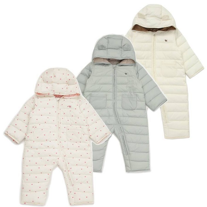 AK플라자 블루독베이비 웜라이트 패딩 우주복 3종 택1CR,MN,PK45A1960301