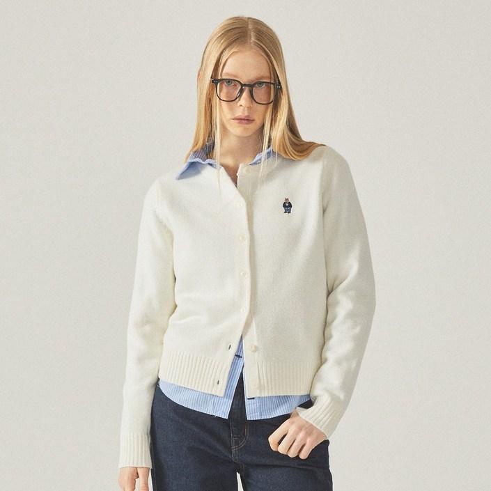 후아유 여성 스티브 라운드넥 가디건  WHCKF1121F