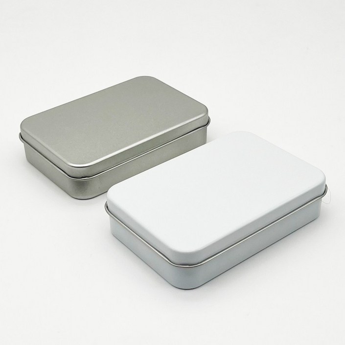 사각 S041 은색흰색 틴케이스, 흰색, 20개