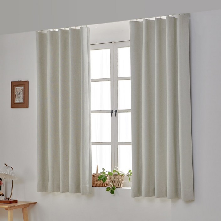 100 작은창 창문 암막커튼 형상기억 세트 2p 핀형