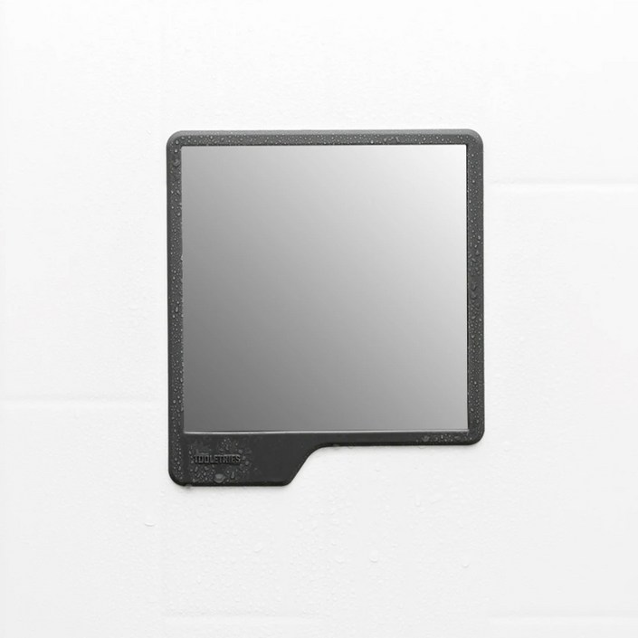 툴레트리스 실리콘 흡착 면도 샤워 거울 무접착 무타공 욕실거울 다크그레이, 1개