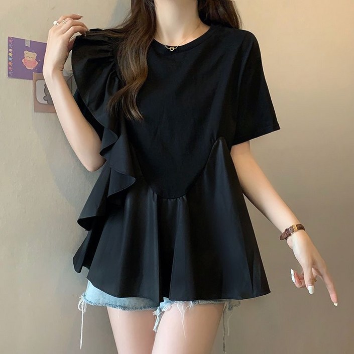 루스리더 여성 패션 데일리 루즈핏 반팔 블라우스 ES76